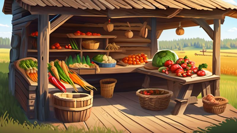 Овощи на деревенском рынке
